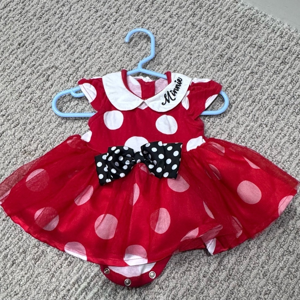 Disney Baby Red and White Outfit- Minnie Mouse dress